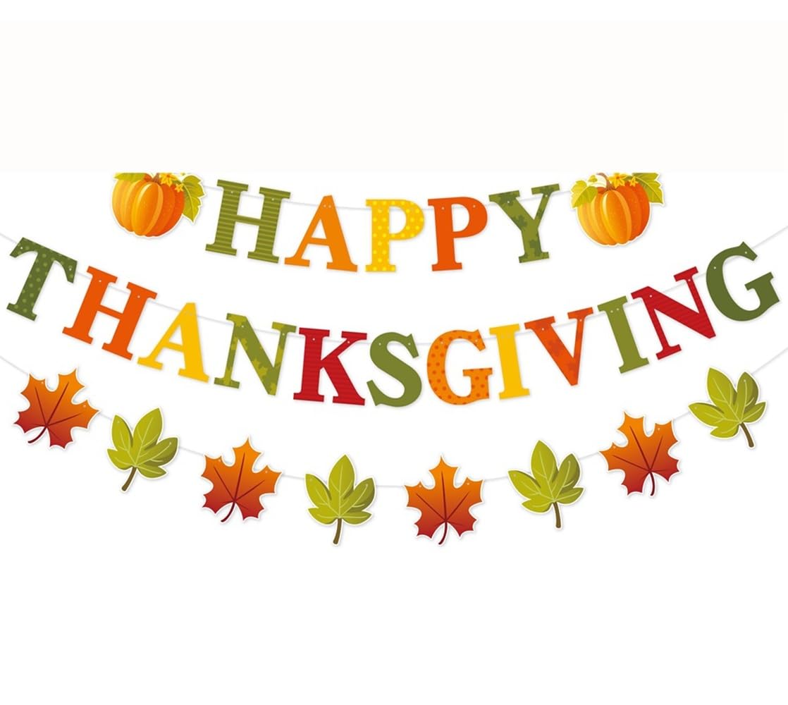 Amazon.co.jp: DIFEIUKI 感謝祭ガーランド バナー Happy Thanksgiving